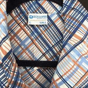 Vtg Don Loper‎ Beverly Hills Duke of Hollywood Plaid Button Shirt L Tall USA 70s